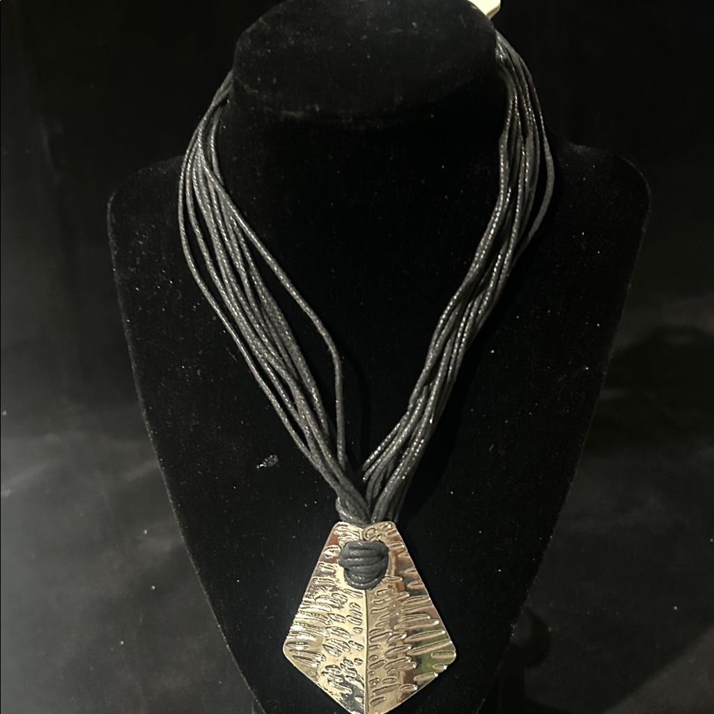 Christopher Banks Black And Silver Multi-Strand Necklace 16$